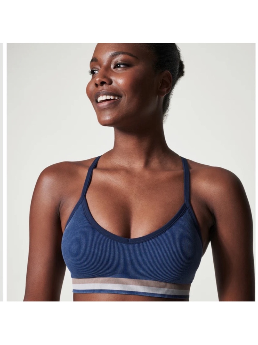 SPANX Seamless Soft Stretch Sports Bra XS NWT $78 Midnight Navy Blue